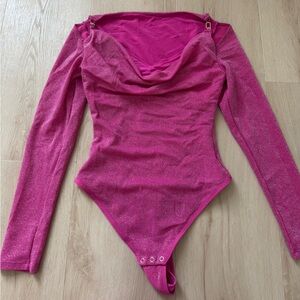 Pink Glitter Long Sleeve Bodysuit